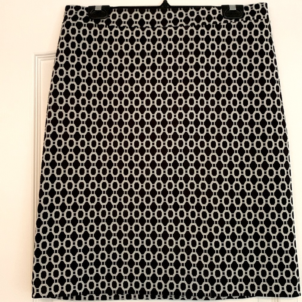 Women’s skirt, black and white classic pattern.